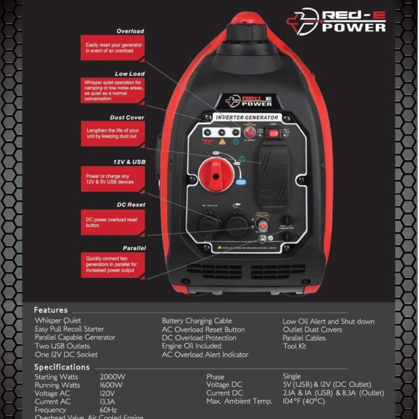 RED-E Power RE2000IS Generator ($899)